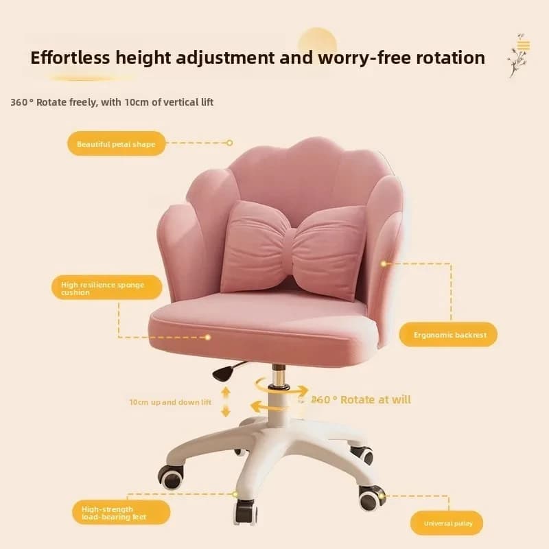 Sedia Ergonomica Girevole Moderna per Computer, Gaming, Camera da Letto, Trucco, Ufficio Domestico