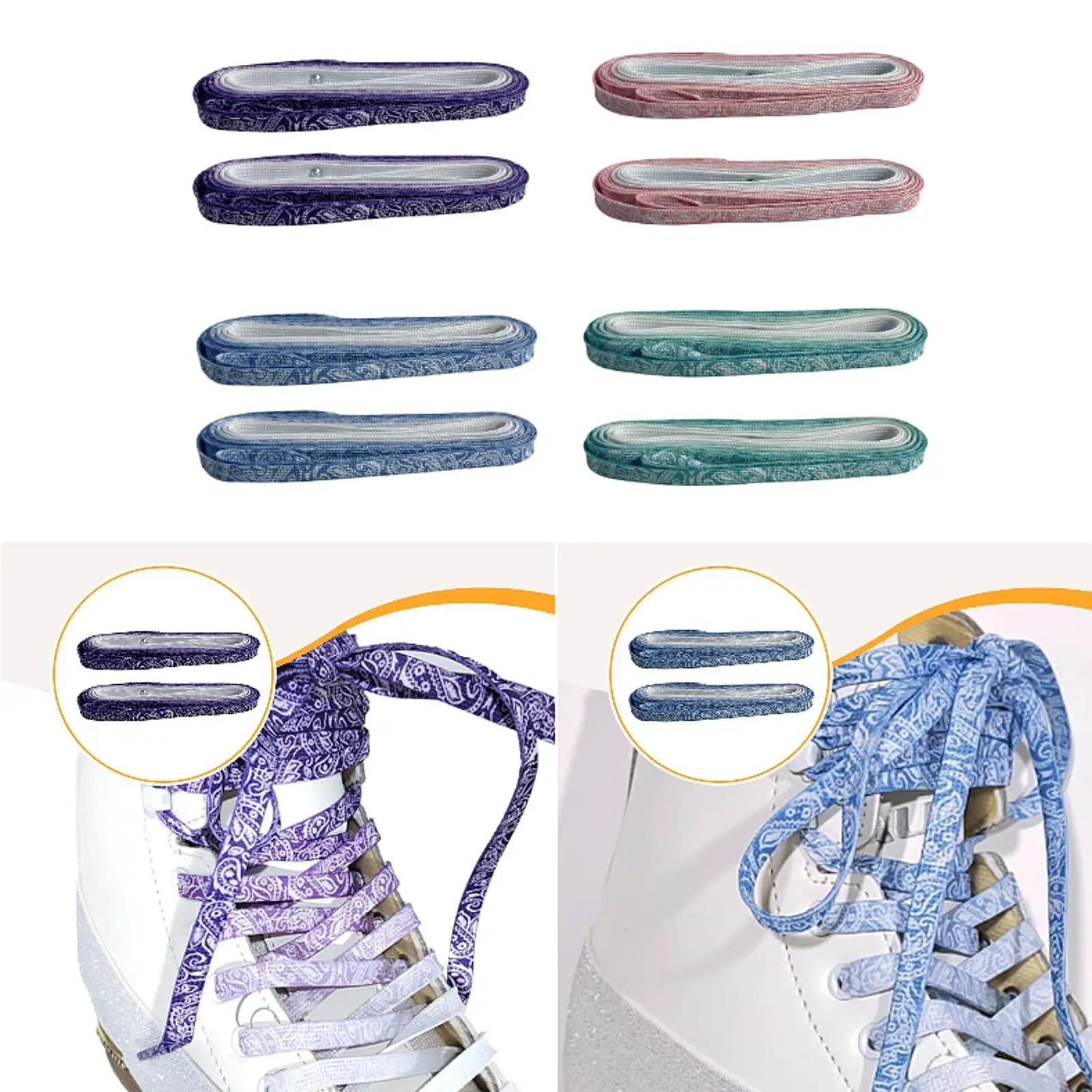 Lacci per pattini da hockey su ghiaccio Lacci per pattini di figura portatili da 102,36 pollici Corde per scarpe per