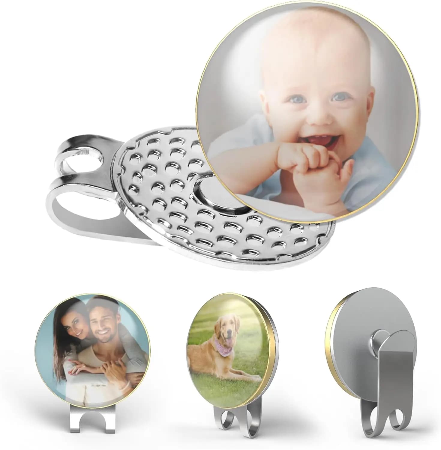 Indicatore per pallina da golf personalizzato, clip magnetica per cappello con pennarello per pallina da golf personalizzato con immagine personalizzata per gli amanti delle palline da golf alla moda
