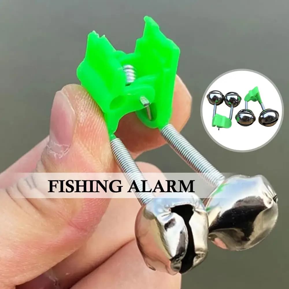 10Pcs Fishing Alarm Bells Clip Bite Alert Fishing Rod Bell Plastic Fishing Rod Clips With Dual Alert Bells Fishing Tackle
