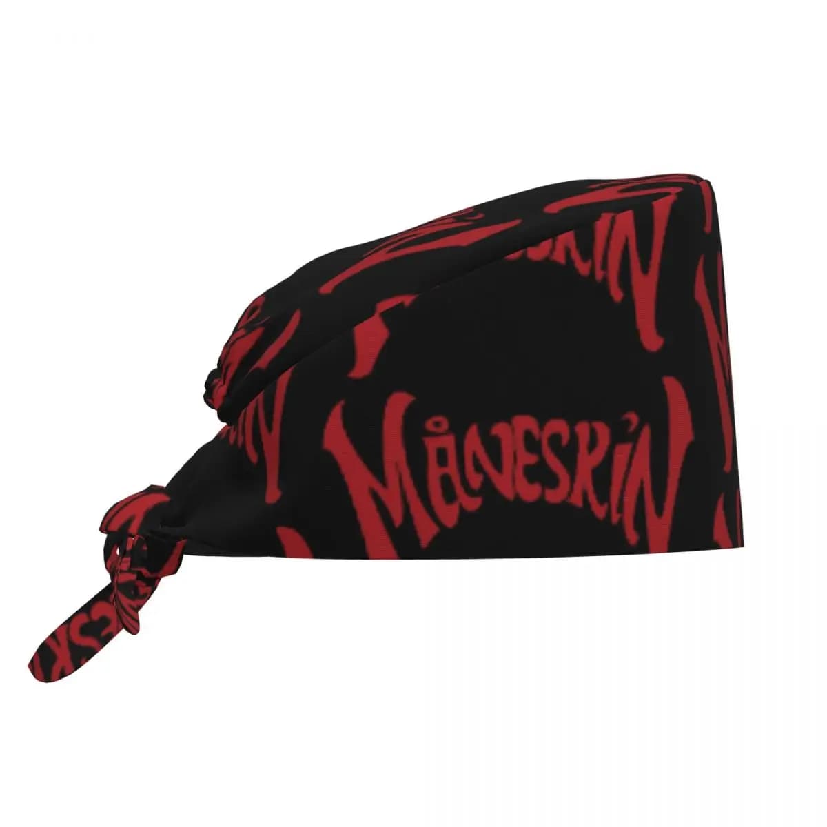 Maneskin Red Logo Scrub Hat Doctor surgical cap Man Woman Nursing caps adjustable for dentist