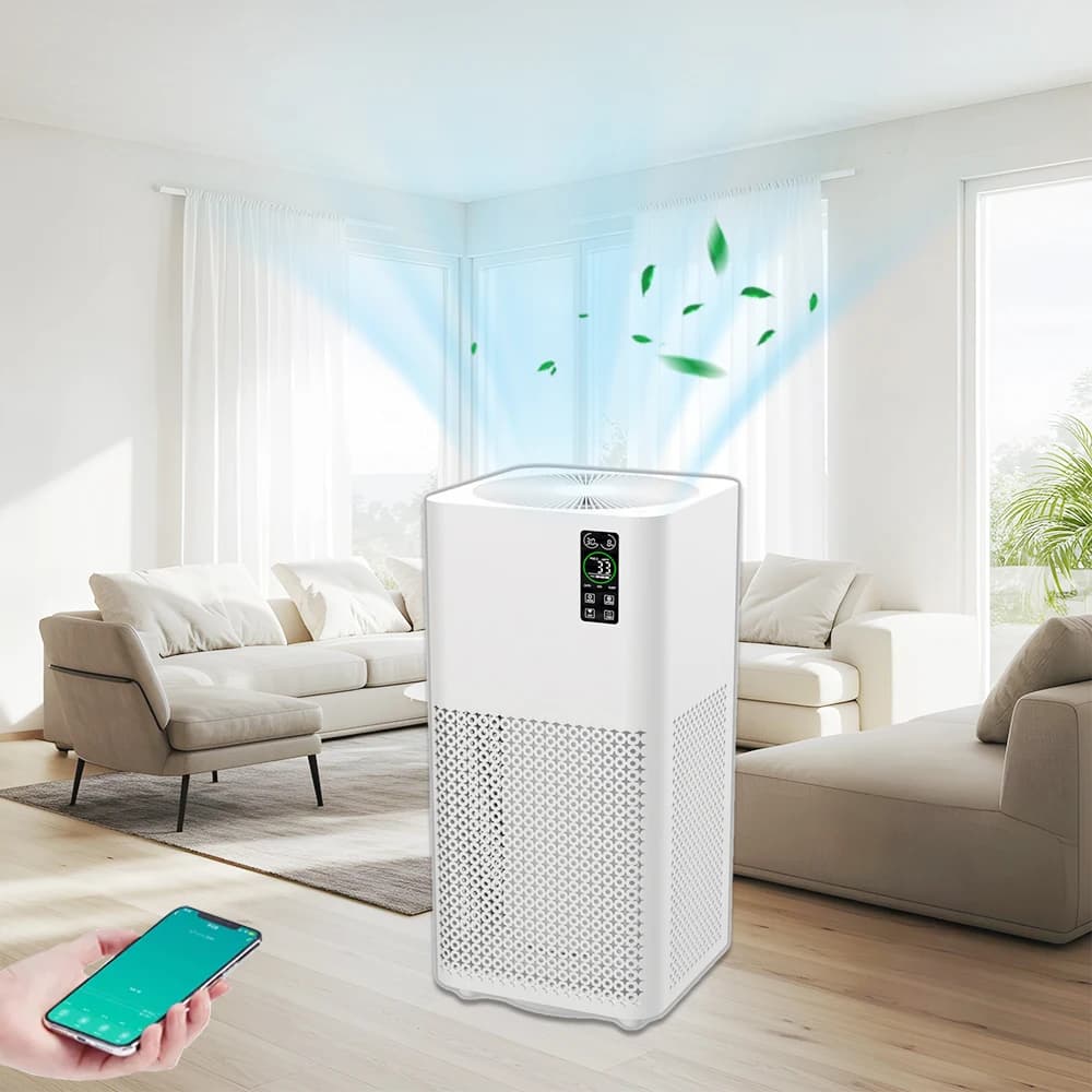 Purificatore d'aria per casa intelligente con filtro HEPA H13 indipendente con CADR 500m3/h