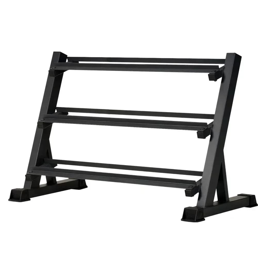 3-Tier Dumbbell Rack Stand: Holds 5-50lb weights with a 1100 lb max capacity. Designed specifically for dumbbell storage.