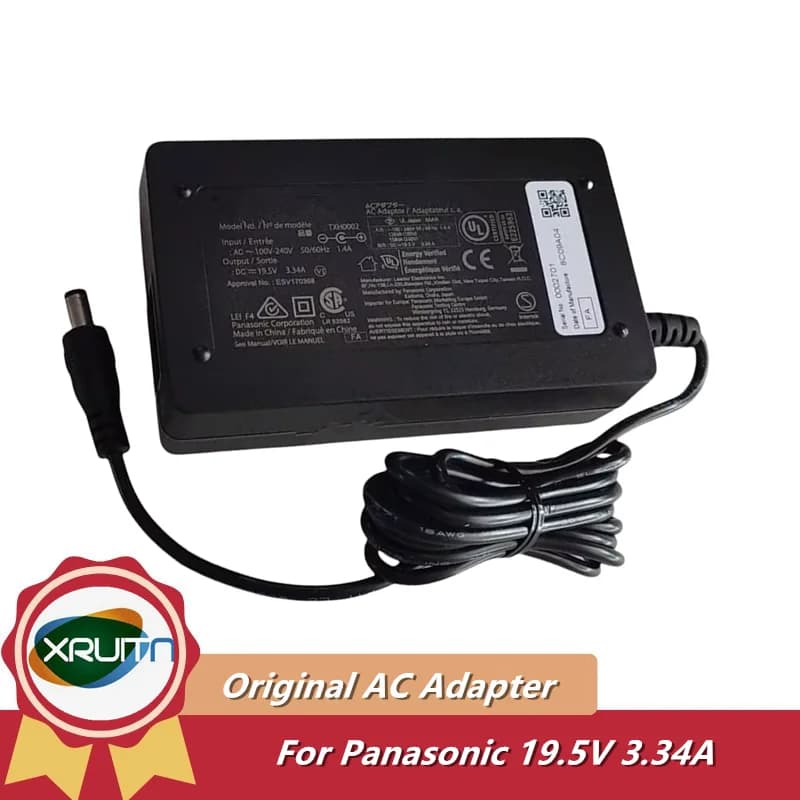 Adattatore CA di alimentazione originale 19,5 V 3,34 A 65 W TXH0002 ESV170368 per caricabatterie per laptop Panasonic 6,5 * 4,4 mm con pin