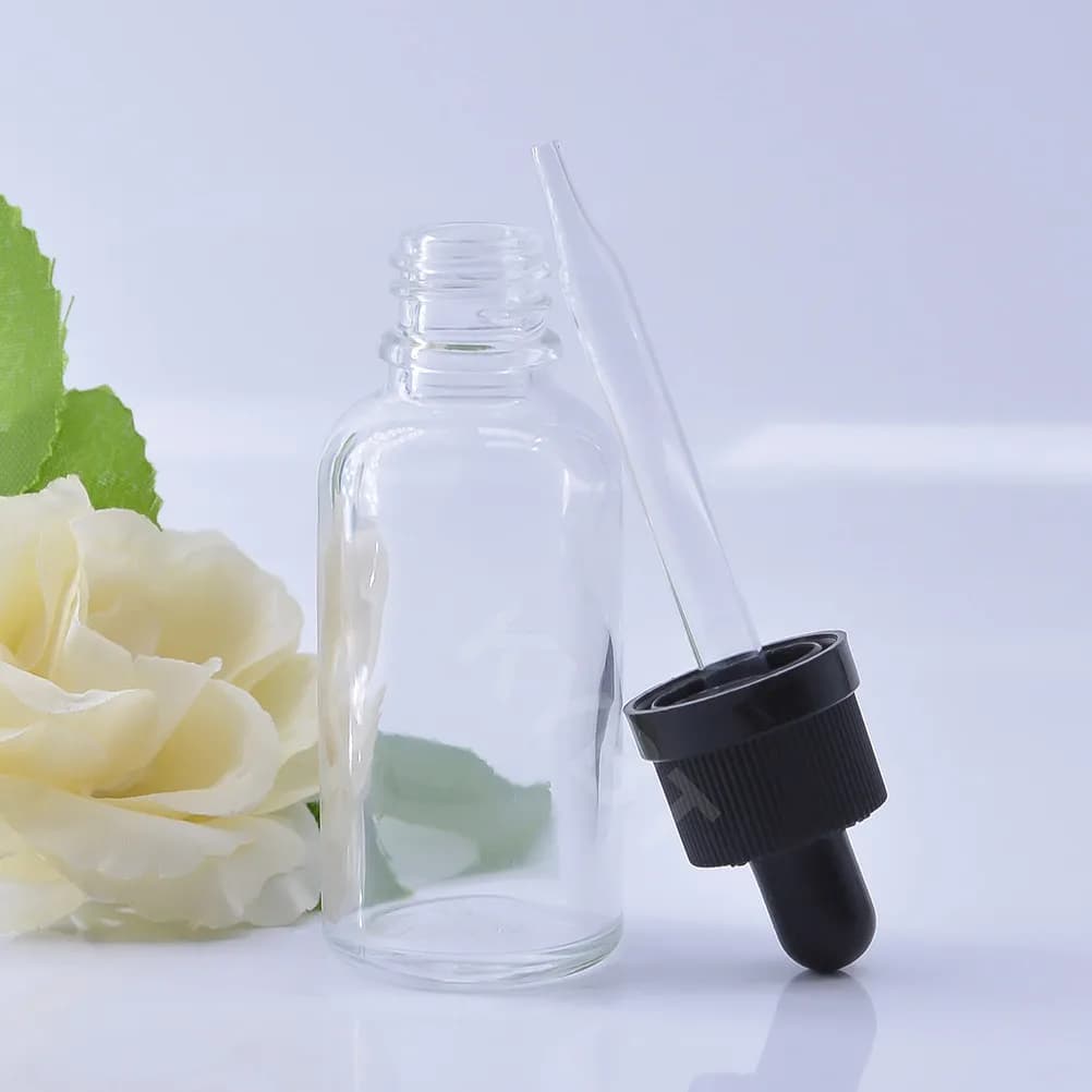 12Pcs Essential Oil Bottles Glass Dropper Set Transparent Refillable Subpackaging Bottle Travel Makeup Dispenser