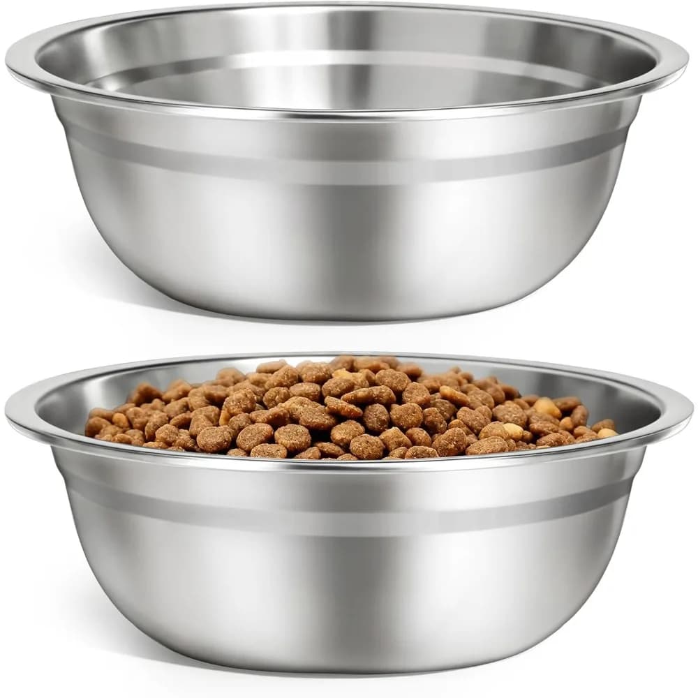Set di 2 Ciotole per Cani in Acciaio Inox da 8 Pollici - Ciotole Resistenti da 50oz per Cibo e Acqua, Adatte per Supporti Rialzati per Ciotole