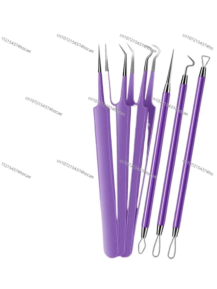 Set di strumenti ultrafini per la rimozione di acne e punti neri, con ago per acne e clip per la rimozione di cellulite, strumento professionale per saloni di bellezza per la rimozione di punti neri e la pulizia della pelle.