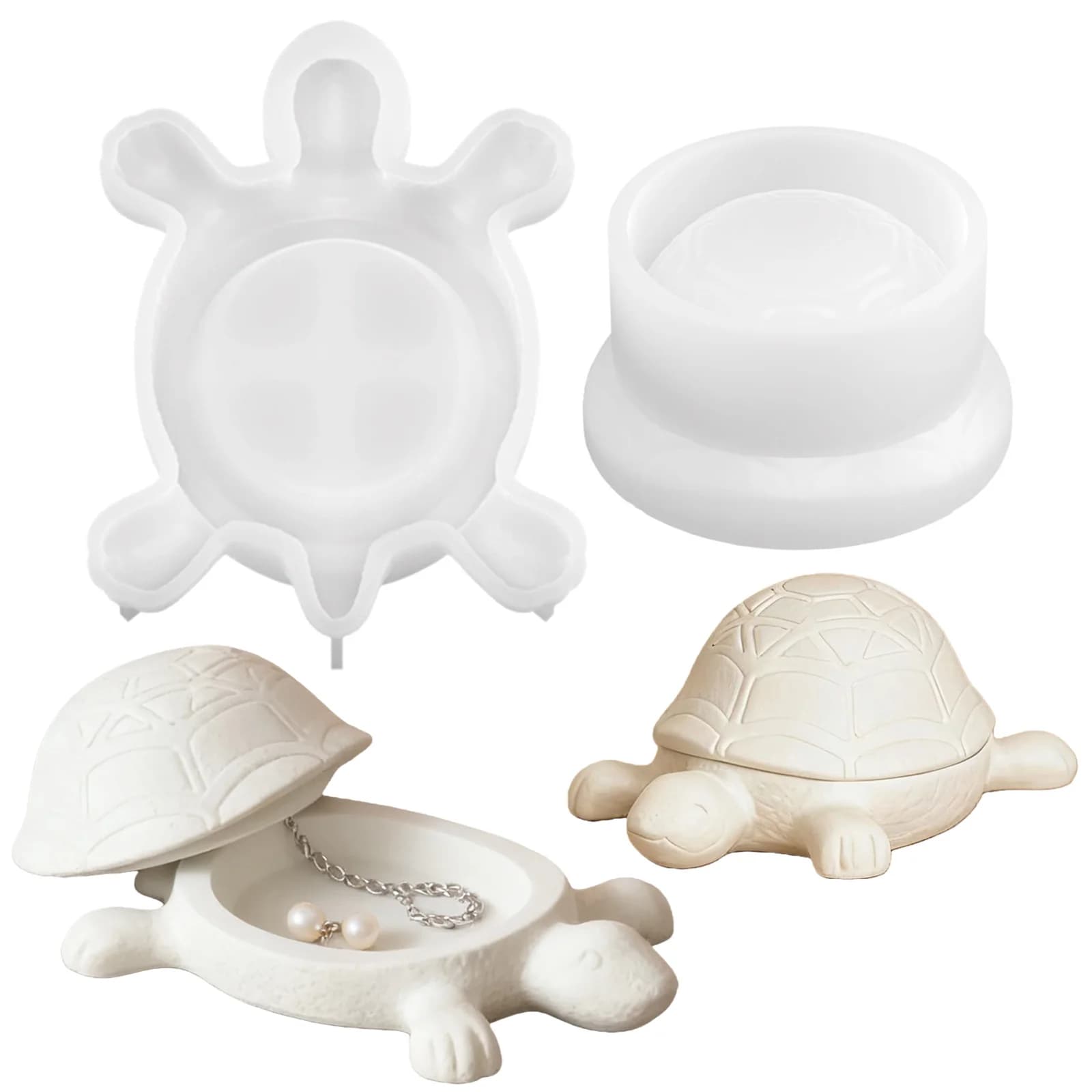 DIY Storage Box Mould Turtle Casting Art Craft Epoxy Resin Jewelry Mould for Home Room Wedding Decor Table Centerpiece