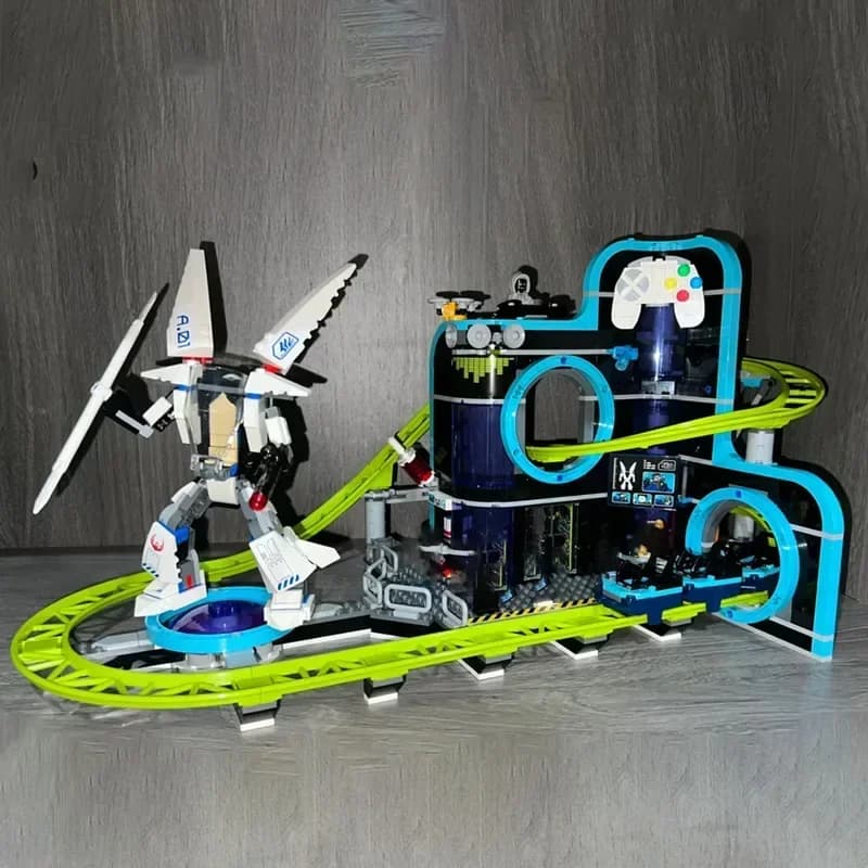 MOC City Series Robot World Roller Coaster Parco divertimenti Building Blocks Mattoni Giocattolo per bambini Ragazzi Regalo di compleanno di Natale