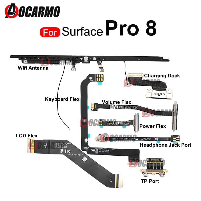 Per Microsoft Surface Pro8 Pro 8 Tastiera Flex Wifi Antenna Jack per cuffie Dock di ricarica Porta TP Volume di alimentazione Cavo flessibile di riparazione