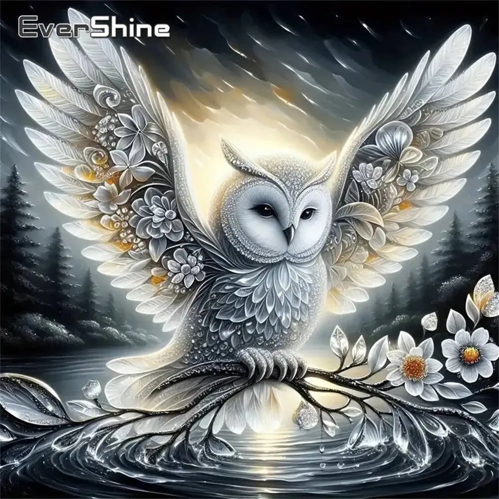 Evershine Owl Diamond Embroidery Bird Animal Mosaic New Arrival Acrylic Craft Supplies Painting Flower DIY Decor For Home