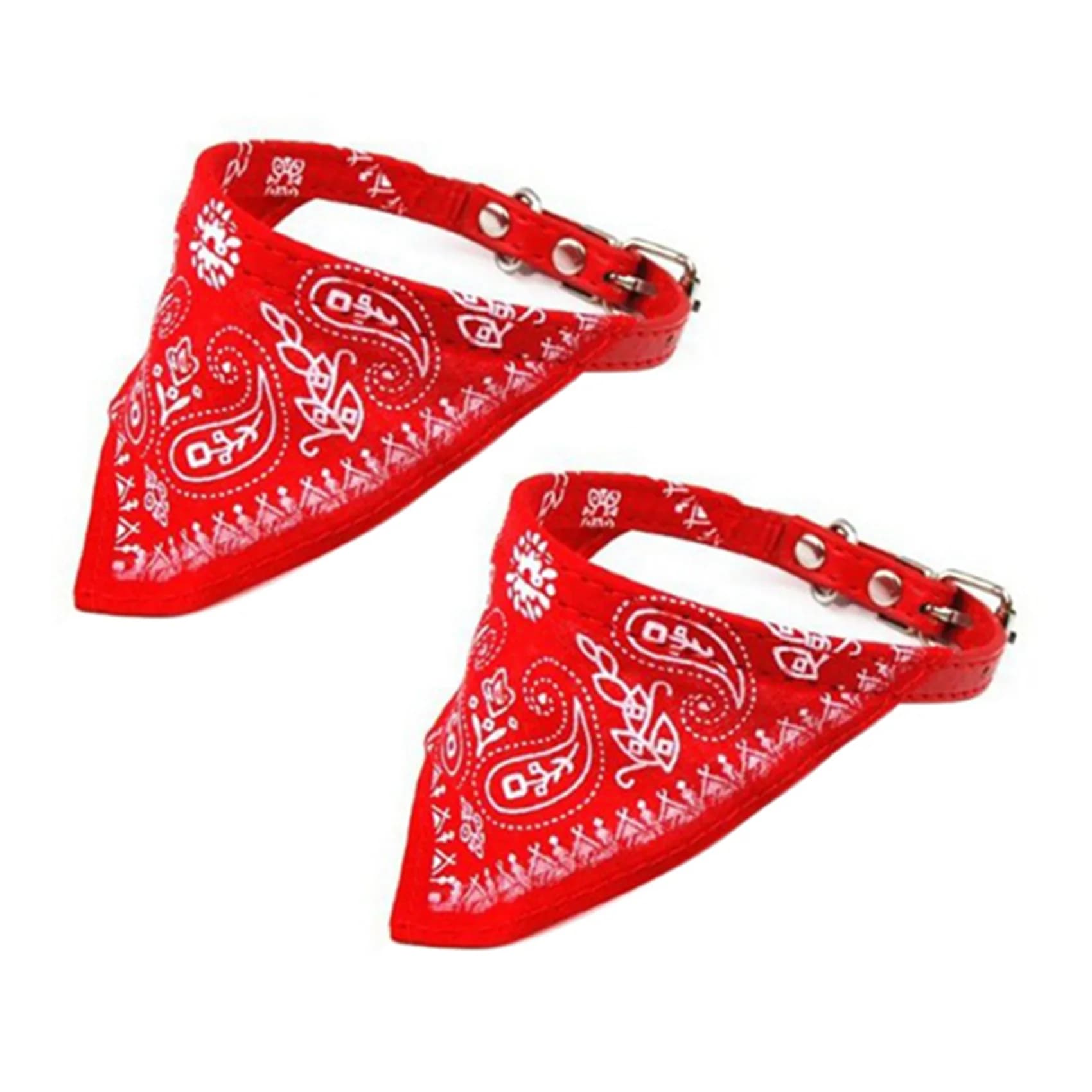A84X-2X Collare regolabile per cani e gatti, sciarpa bandana, taglia piccola, rosso