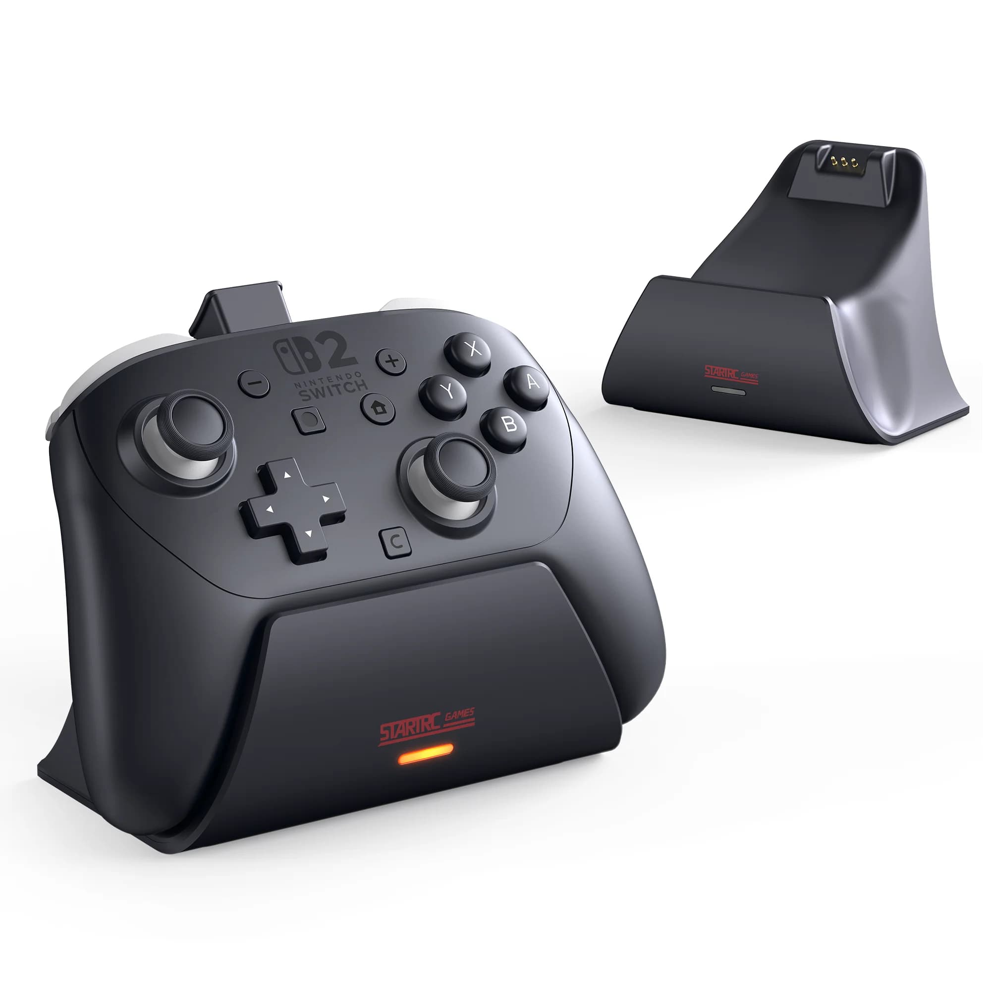 STARTRC Charging Dock for Nintendo Switch 2 Pro Controller, LED Indicator and Pin-Contact Precision, Portable Fashion Charging Station (Only for Official Switch 2 Pro Controller)