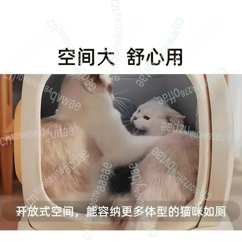 Lettiera per gatti completamente automatica, sovradimensionata, antispruzzo, tipo aperto, antiodore, pulizia elettrica intelligente, toilette per gatti