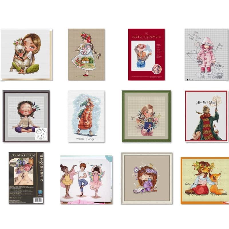 Kit punto croce 14CT 18CT 25CT tela punto croce ricamo fai da te Se fili artigianato ragazza che cammina nella neve