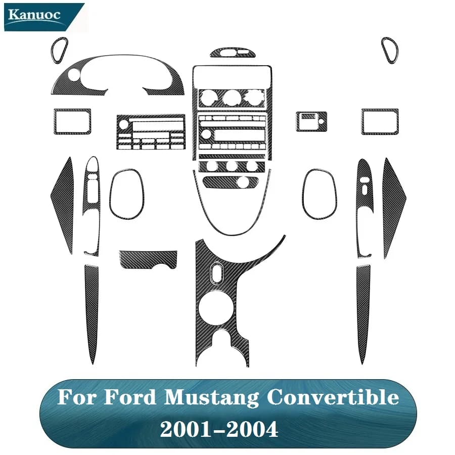 Car Interior Decorative Accessories Trim Cover Car Stickers Carbon Fiber for Ford Mustang Convertible 2001-2004