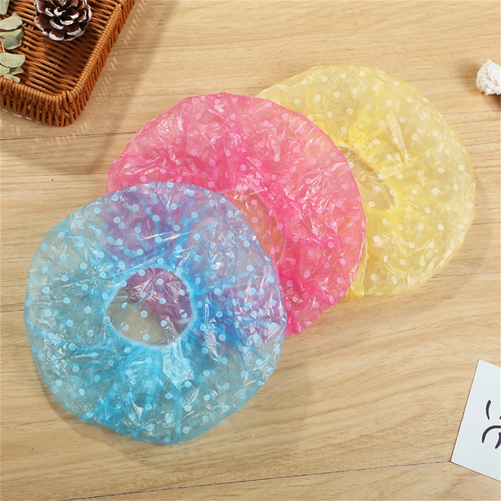 6 pcs disposable shower headphones man woman headphones waterproof hair headphones plastic transparent home bathroom accessories