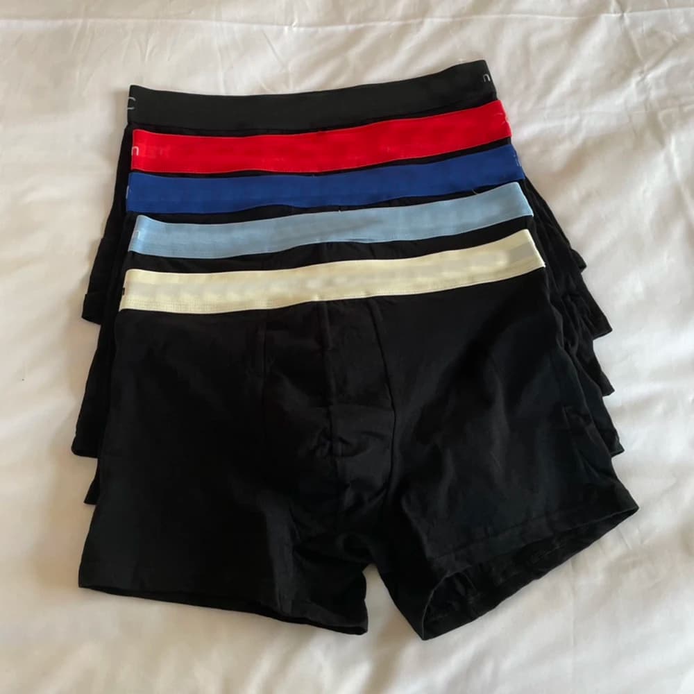 New Men's Cotton Mid-High Waist Briefs Elastic Waist Letter Print Underwear 5-Pack Comfortable Breathable Male Innerwear