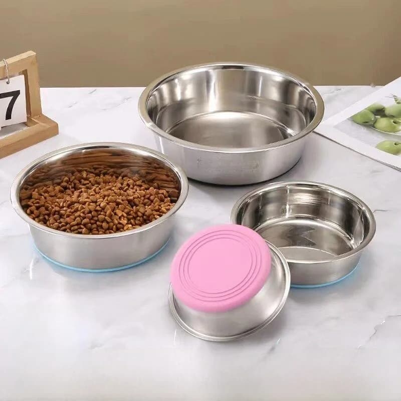 Large Size Stainless Steel Pet Bowl Anti-Flip Dog Bowl Bowl Food And Water Bowl Pet Supplies Medium And Large Dogs
