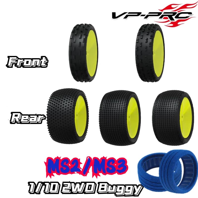 Super Prezzo VP PRO RC 1/10 2WD Buggy Pneumatico Anteriore Posteriore Morbido Evo 12mm Dado RC Racing Pneumatico Ad Alta Grip TLR Xray AE SWORKZ