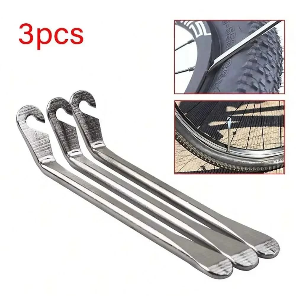 3 pezzi leva per pneumatici per bici in acciaio inossidabile rimozione ruota per bicicletta da strada di montagna strumento di riparazione per ciclismo all'aperto strumento di leva per pneumatici Mtb