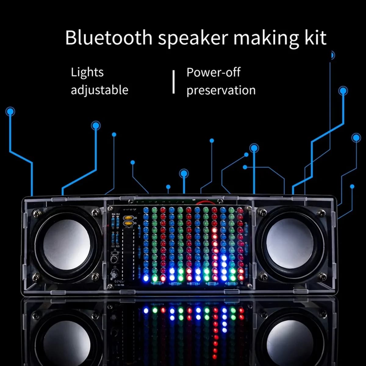 A10I Kit altoparlante Bluetooth fai-da-te Spettro musicale elettronico a LED Pratica di saldatura a doppio canale Altoparlante 3W Amplificatore 8002