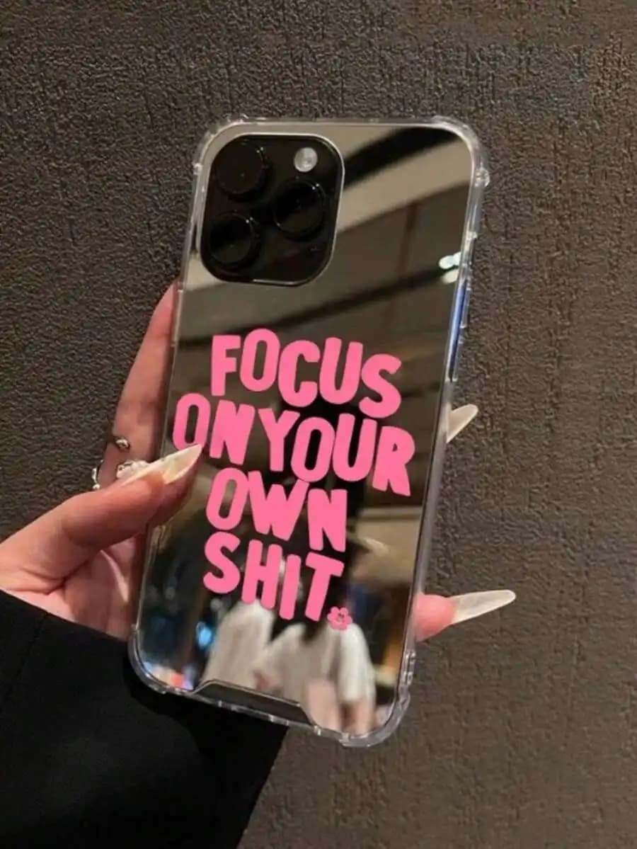 Le custodie per telefono alla moda con elementi a specchio rosa si concentrono sulla tua custodia protettiva anti-caduta con specchio personalizzato, compatibile con iPhone 13/