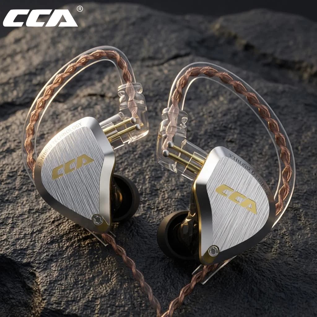 CCA C12 Earphones 5BA+1DD Hybrid Hanging In Ear Headset Gaming Headset 2Pin Detachable Cable Headphones