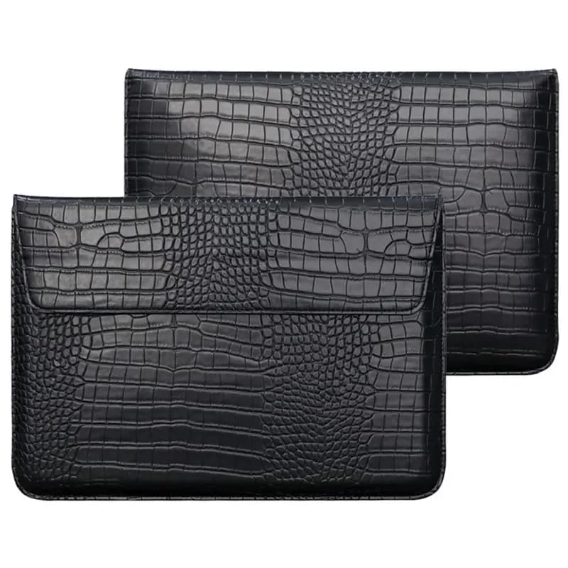 Crocodile Leather Flip Laptop Sleeve For Macbook Neo 13 2026 14 15 16 11 12 Inch HP Lenovo Notebook Pouch Unisex Envelope Sleeve