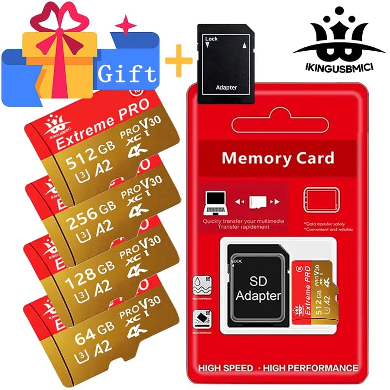 Memory Card 256GB MicroSD TF 64GB U1 V30 A1 Micro SD SDCS2 100Mb Reading Speed Class 10 Flash Micro Card for Phone