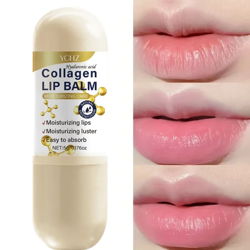 Collagen Lip Balm-5G, Firming and Smoothing Lips, 72-Hour Long-Lasting Moisturizing, Unisex, Pre-Lipstick Primer, Lip Care, Skin Care, Holiday Gift