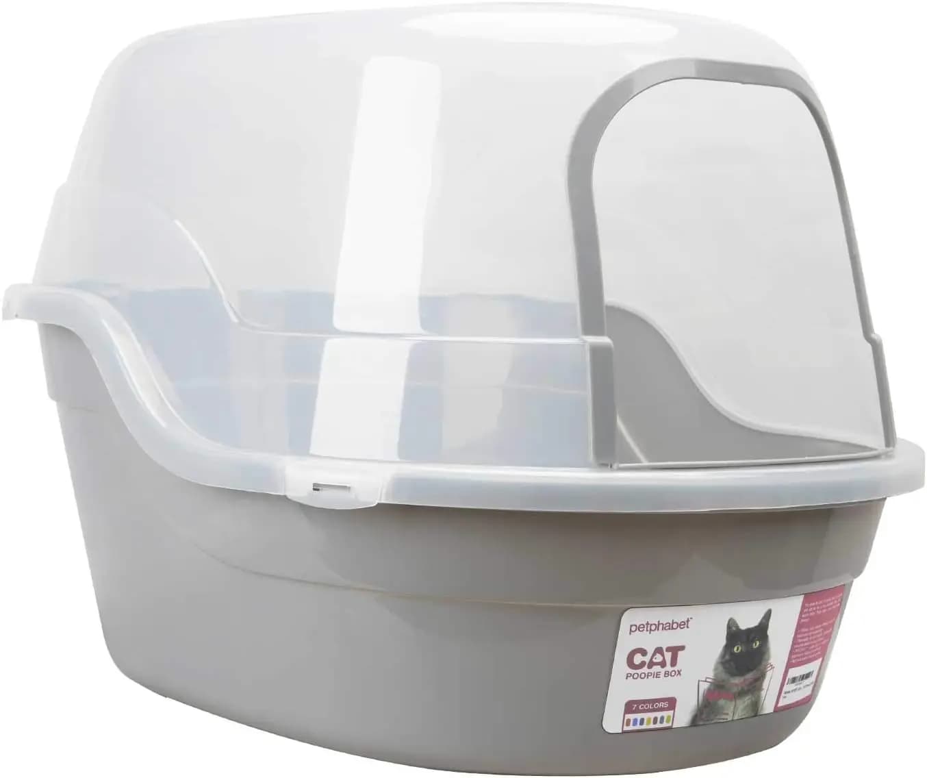 Lettiera per Gatti Extra Large Grigia con Coperchio, Dimensioni Jumbo per Gatti Grandi, Controllo Odori e Privacy