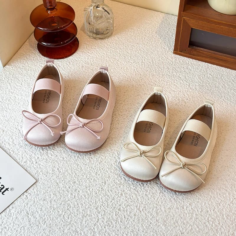 Scarpe da bambina primaverili con fiocco, modello Mary Jane, traspiranti, con suola morbida, scarpe da balletto per bambini, casual, affascinanti, da principessa, per bambine.