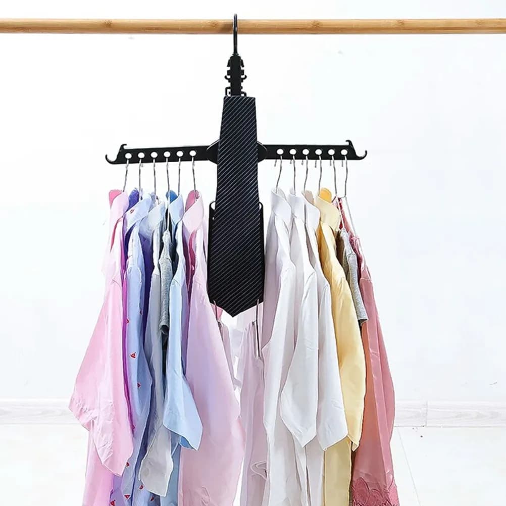 3Pcs Folding Storage Hanger Rotatable Smooth Edge PP Material Clothes Organizer 13 Hooks Wrinkle Free Laundry Hanger for Home