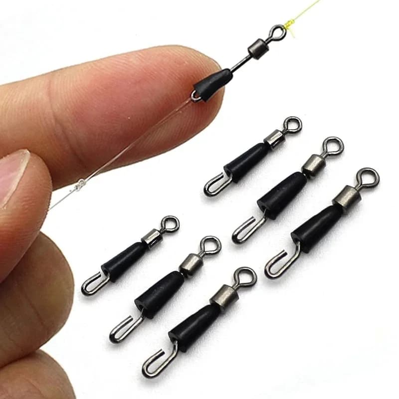 30/50PCS Bearing Swivels Ball Bearing Swivel Solid Rings Fishing Connector Ocean Boat Quick Link Connector