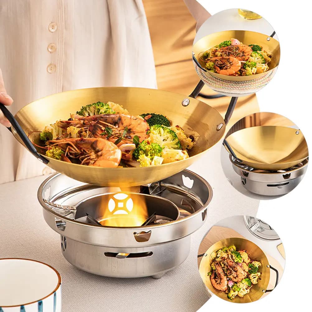Pentola in Acciaio Inox Rinforzato con Doppi Manici, Pentola per Hot Pot per Ristoranti, Utensile da Cucina Pratico, Padella