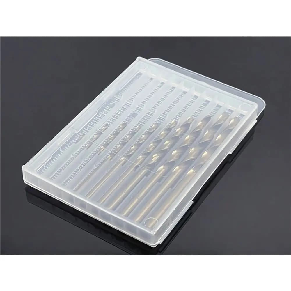 Durable Clear Plastic Drill Bits Storage Box 5/10 Holes Tool Parts Storage Case Multi-gauge Hardware Tool Box