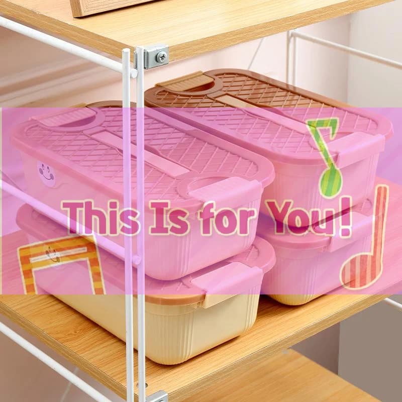【HMA】Scatole portaoggetti impilabili in plastica con coperchi, contenitori organizer dal design accattivante per cucina e bagno