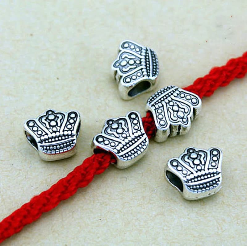 10 pz/lotto Big Hole Crown Vintage Bead Ring Spacer Beads Cap braccialetto fai da te perline per gioielli che fanno accessori trovare
