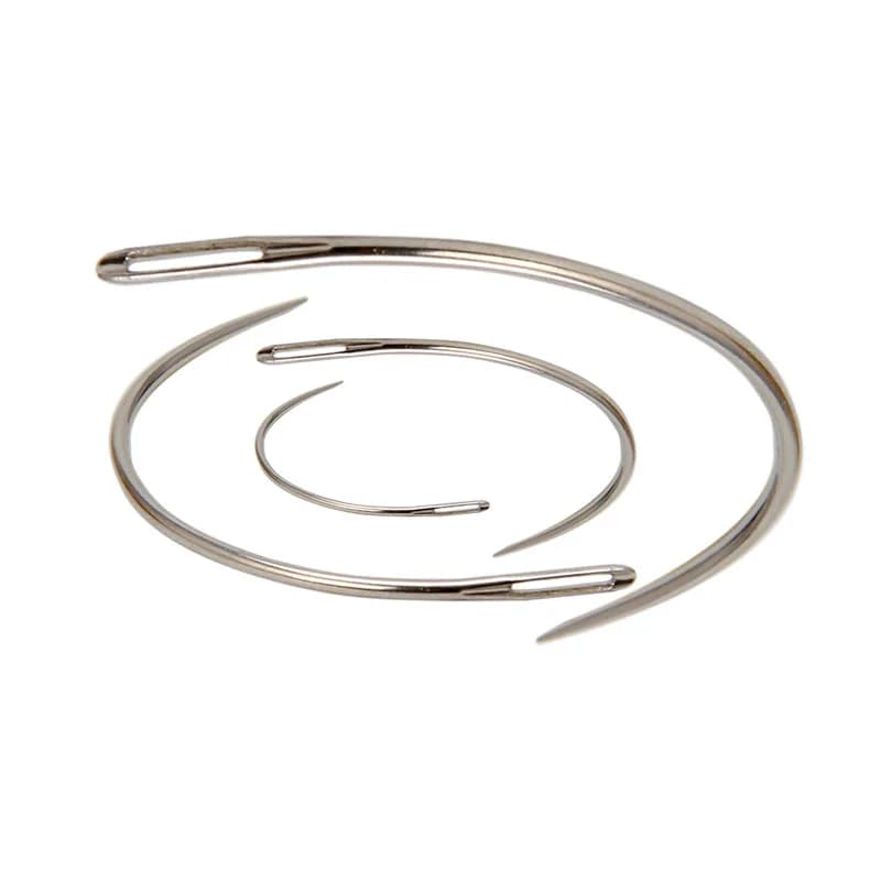 Aghi curvi, 4 pezzi, per realizzare parrucche, accessori per maglieria bloccati