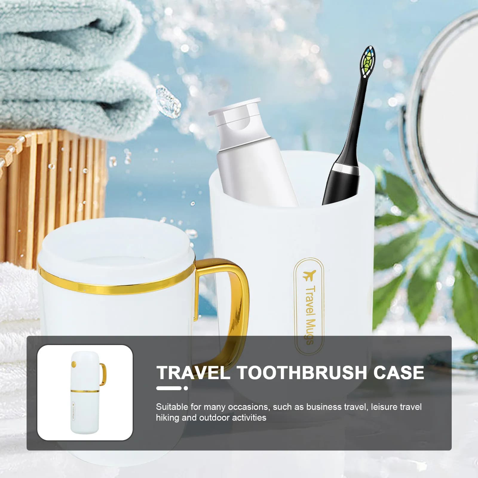 Portable Household Toothbrush Case Compact Plastic Travel Toothbrush Cup Holder for Hiking Camping Business Tooth Brush Holder