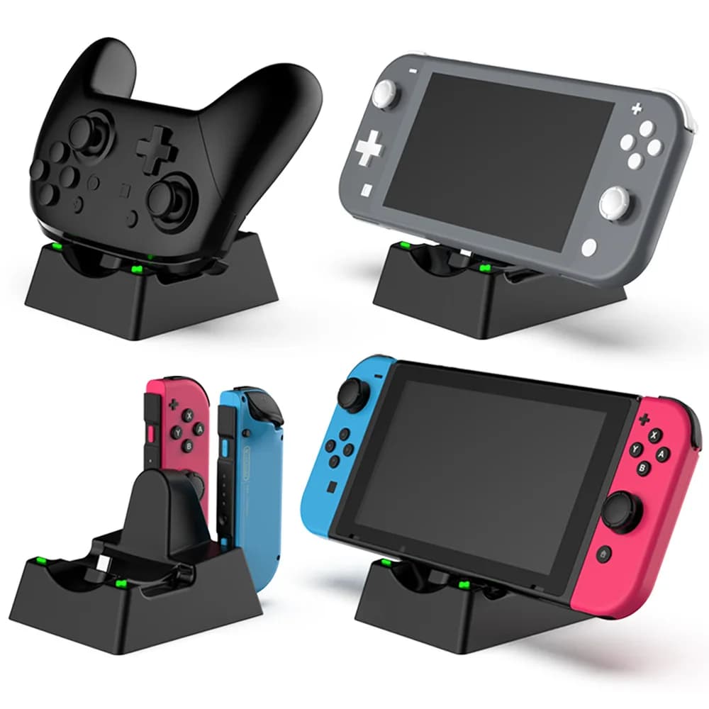 For Nintendo Switch Charge Joy-Con Controller 4 in 1 Dock LED Charger for Pro Gamepad Stand NS