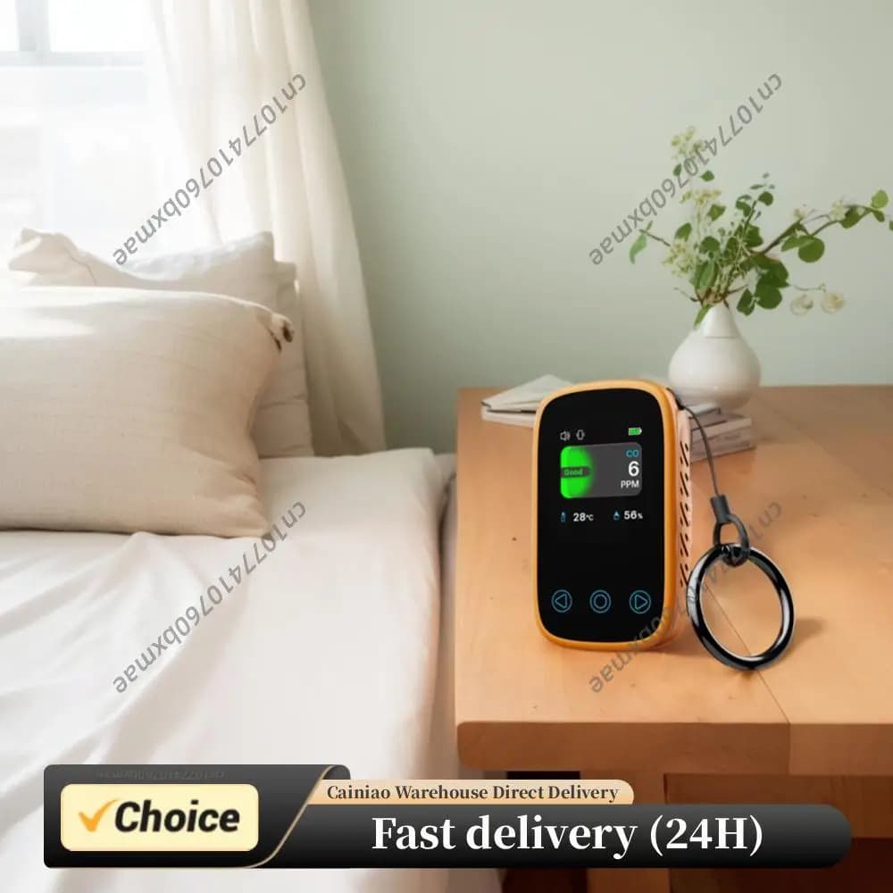 Rilevatore di Monossido di Carbonio 3 in 1 Mini, Analizzatore di Gas Portatile con Luminosità Automatica, Ricaricabile USB-C per Casa, Esterni, Garage, Viaggi