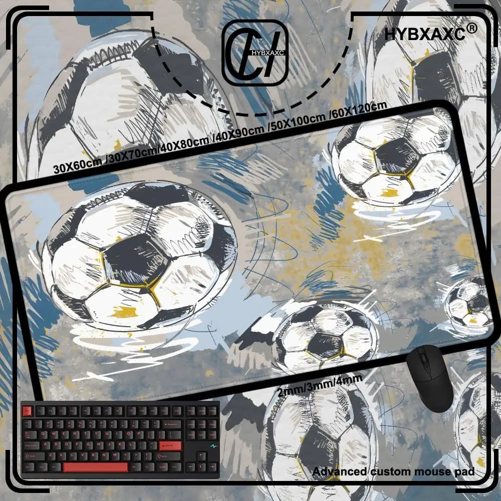 Tappetino per Mouse HYBXAXC a Forma di Pallone da Calcio, Grande Tappetino da Scrivania Vintage, Tappetino Antiscivolo per Tastiera per Gaming e Ufficio