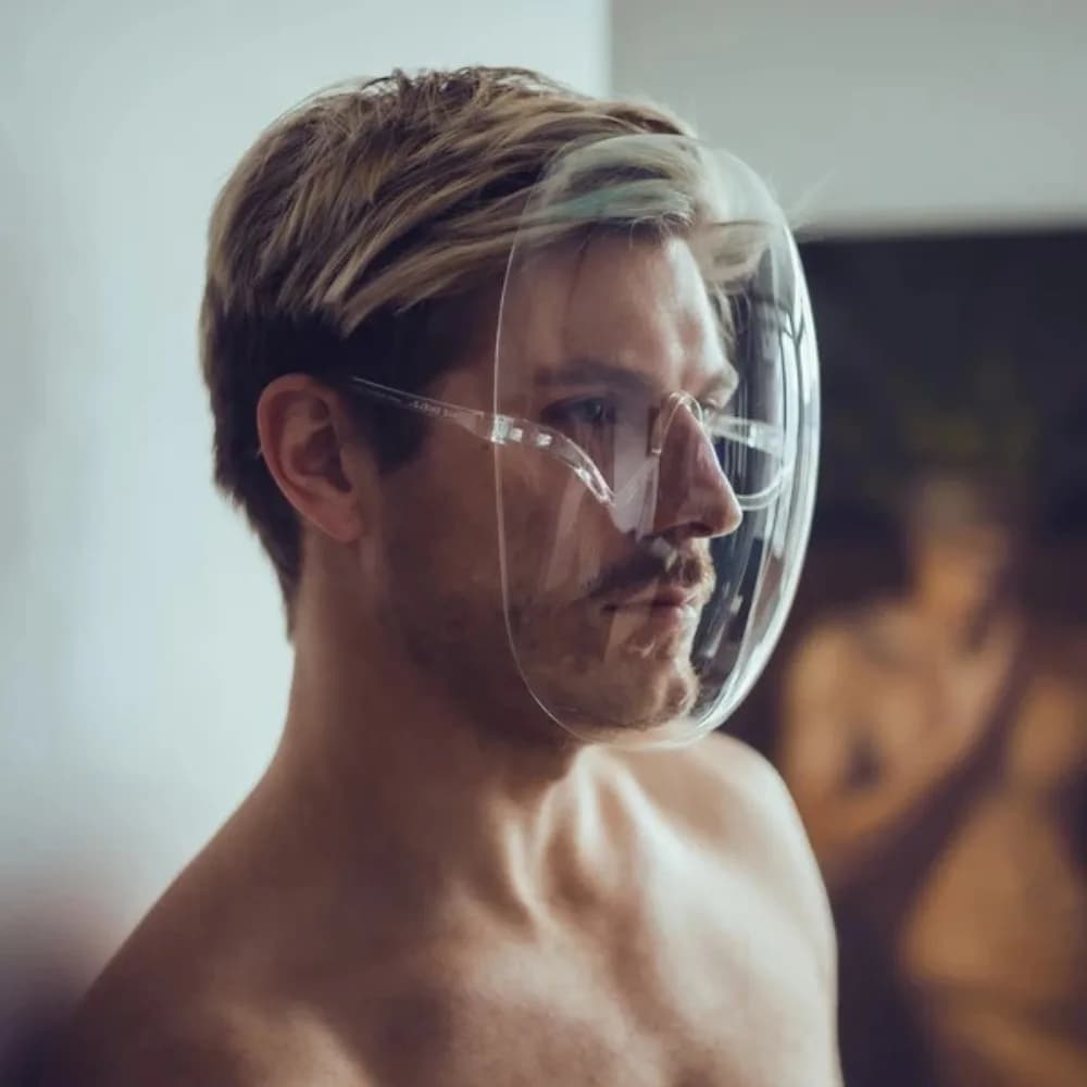 2 pezzi maschera protettiva trasparente a pieno facciale a prova di spruzzi a prova di nebbia visiera occhiali antipolvere traspiranti vedere attraverso gli occhiali