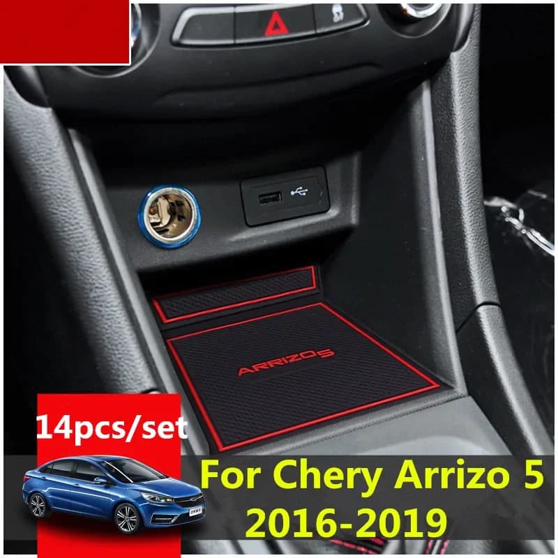 For Chery Arrizo 5 2016-2019 rubber mat 3D non-slip mat for door pillow for cup cushion for groove car accessories