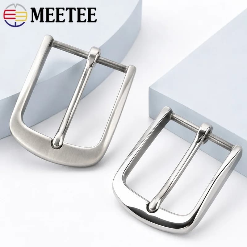 1Pc 40mm Stainless Steel Belt Buckle Rectangle Pin Clasp Mirror Brushed Finish Jeans Waistband Leather Craft Accessory Fit 38mm