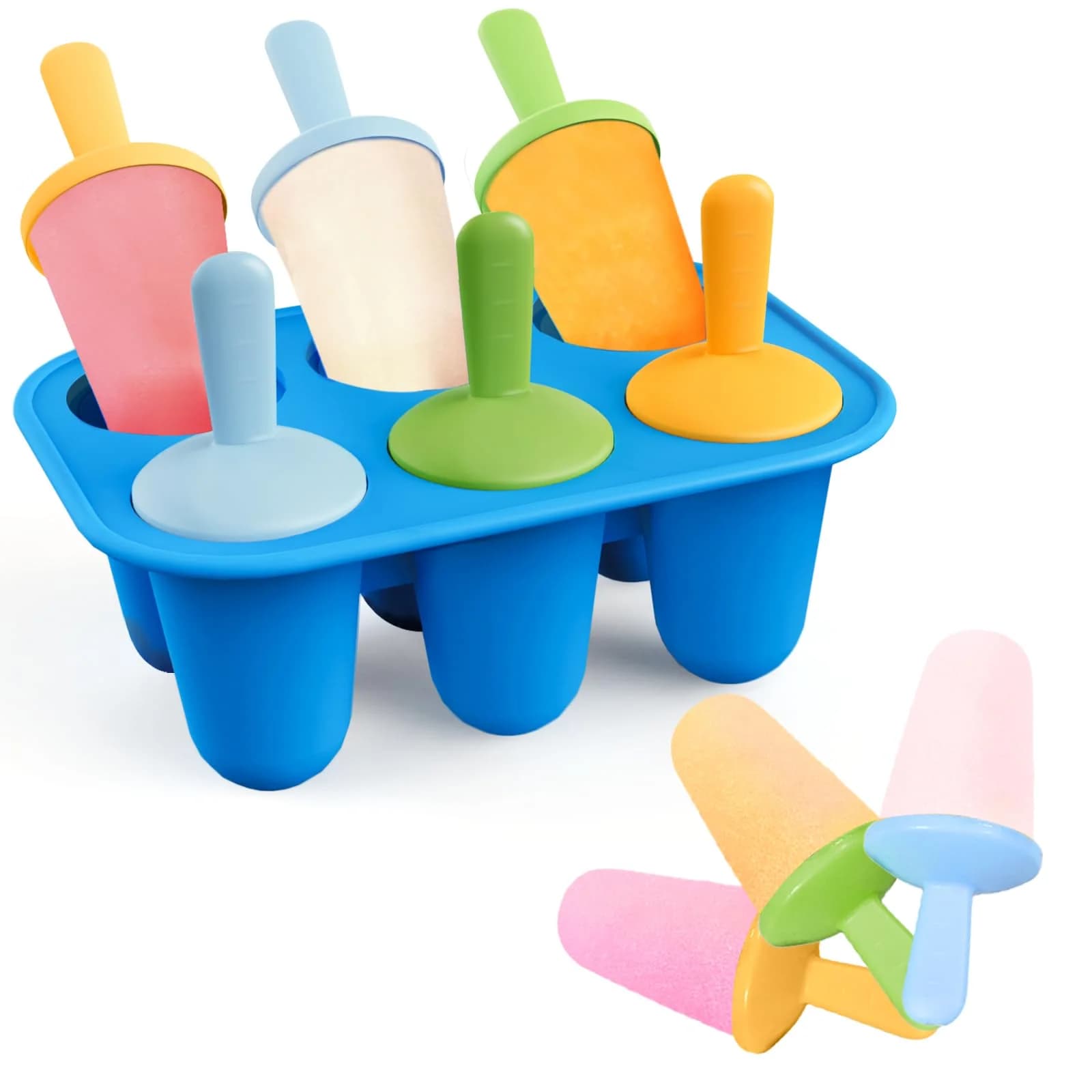 Stampi per ghiaccioli in silicone, 6 pezzi Stampi per ghiaccioli senza BPA, Mini stampi per ghiaccioli riutilizzabili Stampi per ghiaccioli piccoli fatti in casa
