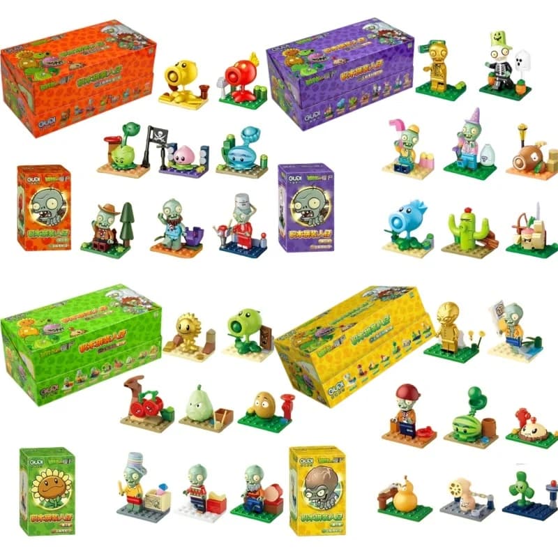 Originale GUDI Mini Building Blocks Plants vs. Zombies,PVZ Piccolo Cartone Animato Girasole Chomper Azione Assemblare Modello Bambola Giocattoli Per Bambini