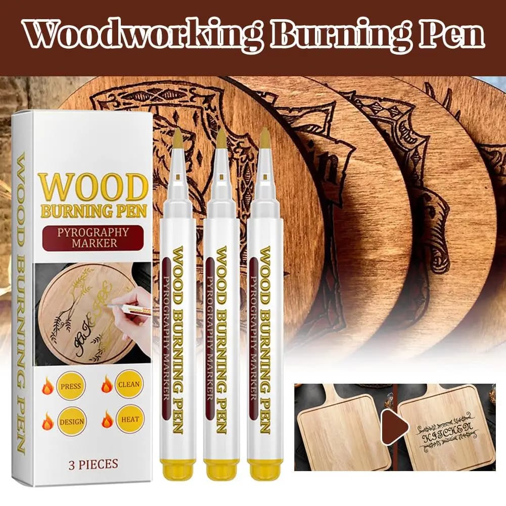 New Wood Burn Mark Pens Durable Long Lasting Scorch Pens Easy to Use Pyrography Marker Art Supplies DIY Accessories